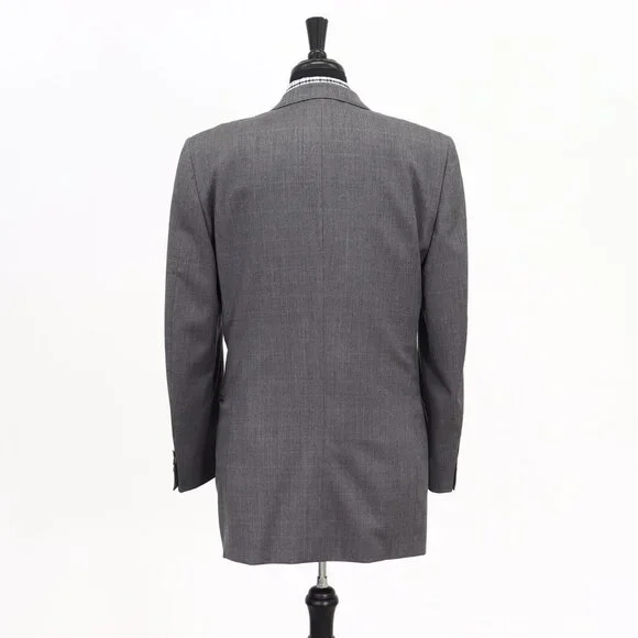 Trussini 40L Gray Check 3-Button Sport Coat Blazer Jacket B322